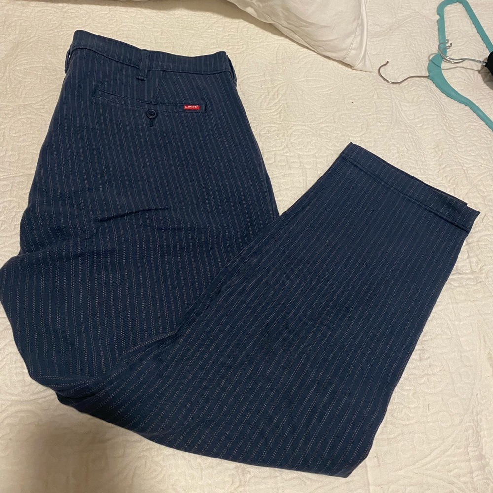 Blue Pin Stripe Levi Chinos